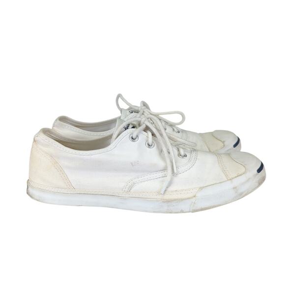 Converse Jack Purcell White Canvas Low Top Sneakers Shoes Men's 8.5 Women's 10.5 - Picture 1 of 9